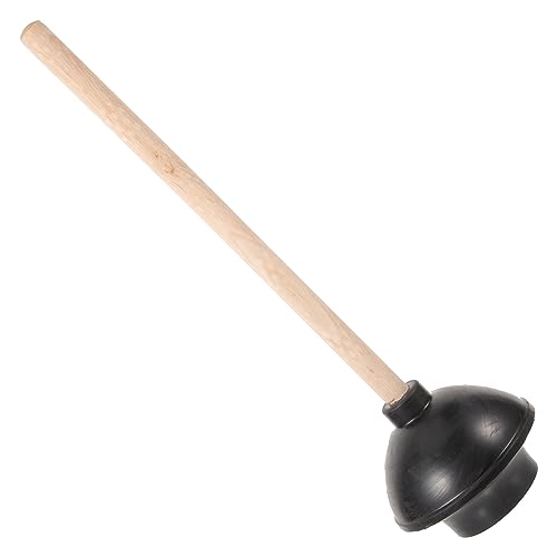 KALLORY Verstopfter Toilettenkolben Robuster Gummi-Toilettenkolben Mit Holzgriff Toilettenkolben Im Badezimmer Verstopfter Spülbeckenflansch Abflussreiniger von KALLORY