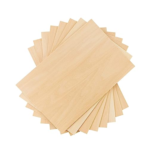KALUROIL 10 PCS Bastelholz Holzplatte Hochwertige Holzplatten für Bastel- und Modellbauarbeiten -, 300 x 200 x 3 mm von KALUROIL