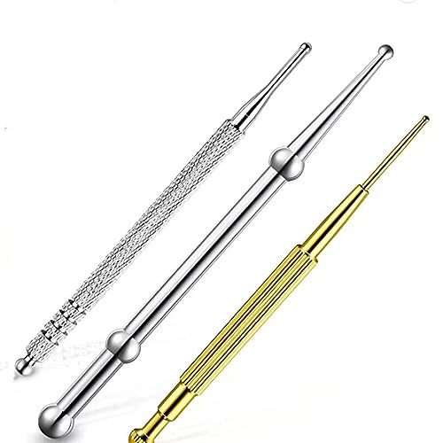 KALUROIL 3 PCS Akupunkturstift - Akupunktur-Stift Set für Schmerzlinderung und Reflexzonenmassage - Edelstahl und Kupfer Instrumente für Gesicht und Ohren von KALUROIL