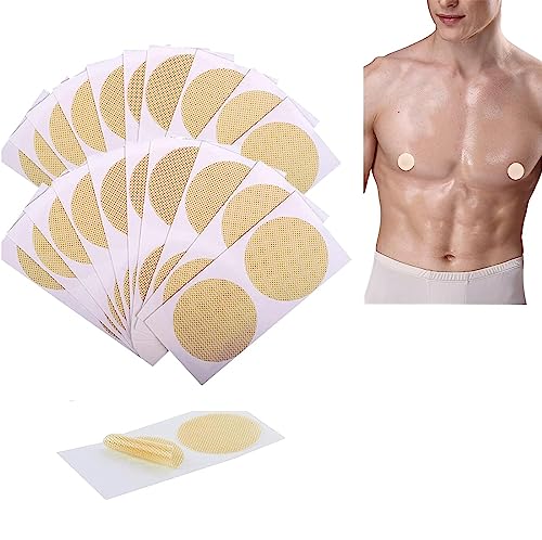 KALUROIL 50 Paar Nippel Aufkleber Herren Nippel Cover | Wasserdicht & Unsichtbar | Anti-Friktion | Atmungsaktiv | Einweg | 3,5cm Selbstklebend | Brustwarzen Abdeckungen für Läufer & Athleten von KALUROIL