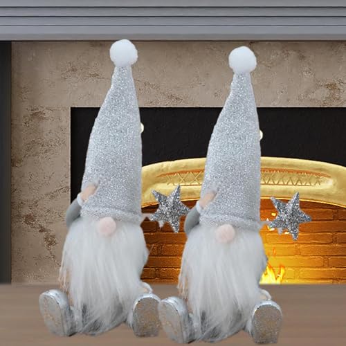 KAMACA 2er Set Figuren Wichtel sitzend Dekofigur Weihnachtsfiguren aus Polyresin lustige Dekoration Winterfigur Weihnachtsdeko zum Hinstellen (2er Set Wichtel mit Zauberstab 7x14 cm) von KAMACA