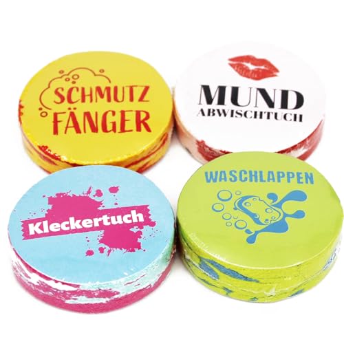 KAMACA 4 er Set Magische Handtücher Zauberhandtuch aus Baumwolle Party Mitgebsel Kindergeburtstag (4er Set (4 Stück) Fun) von KAMACA