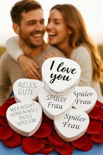 KAMACA 6 er Set Magische Handtücher Zauberhandtuch aus Baumwolle Party Zaubertuch Freund Freundin Adventskalender Mitgebsel Kindergeburtstag (6er Set Sprüche in Herzform) von KAMACA