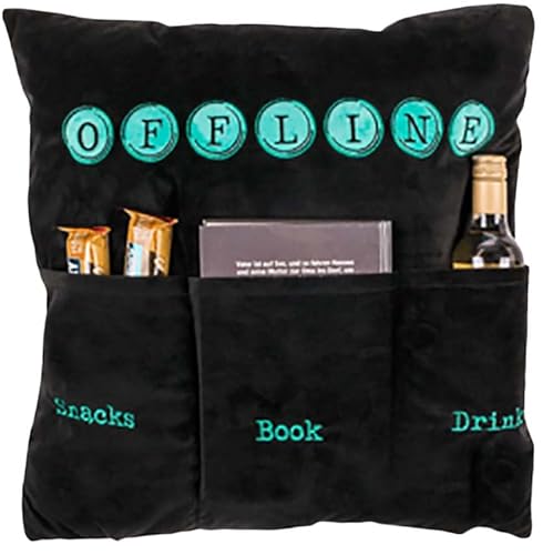 KAMACA Originelles Dekokissen OFFLINE Kissen mit 3 Taschen zum selber Befüllen Größe 40x40 cm tolles Geschenk für einen lieben Menschen (Offline) von KAMACA