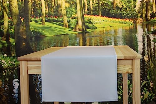 KAMACA Tischdecke für innen und außen Gartentischdecke Moderne Textile Decke für das ganze Jahr schmutzabweisend knitterfrei unifarben (hellgrau, Tischläufer 40x150 cm) von KAMACA