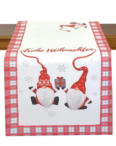 KAMACA Tischläufer 40x160 cm mit hochwertigem Druck-Motiv Küche Esstisch Eyecatcher Herbst Winter Weihnachten (Frohe Weihnachten 40x160) von KAMACA