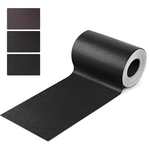 KAMAIKA Kunstleder Selbstklebend 7.6 x 152 cm, Leder Reparatur Set Leder Patch Selbstklebend, Kunstleder Reparaturset für Möbel, Sofas, Taschen, Autoinnenraum, Autositze, Couch, Büro (Glatt Schwarz) KAMAIKA Kunstleder Selbstklebend 7.6 x 152 cm, Leder Reparatur Set Leder Patch Selbstklebend, Kunstleder Reparaturset für Möbel, Sofas, Taschen, Autoinnenraum, Autositze, Couch, Büro (Glatt Schwarz) von KAMAIKA