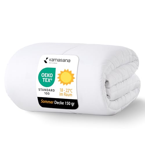 KAMASANA Bettdecke 135 x 200 Sommer – Leichte, atmungsaktive Steppdecke, Allergiker geeignet, Duvet, Blanket KAMASANA Bettdecke 135 x 200 Sommer – Leichte, atmungsaktive Steppdecke, Allergiker geeignet, Duvet, Blanket von KAMASANA