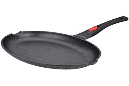KAMBERG – Fischpfanne 35 cm – Abnehmbarer Griff – Aluminiumguss – Beschichtung in Steinoptik – Für alle Herdarten, auch Induktion – PFOA‑frei von KAMBERG