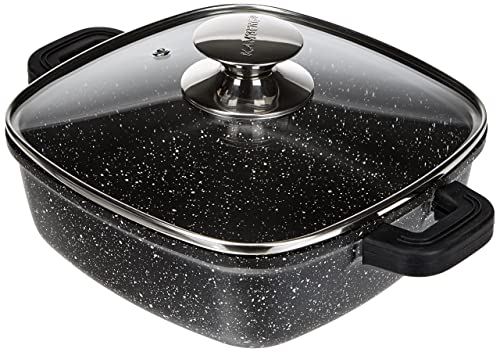 Kamberg 0008101 – Quadratischer Kochtopf 24 cm – Aluminiumguss – Beschichtung in Steinoptik – Mit Glasdeckel – Für alle Herdarten, auch Induktion – PFOA‑frei, Aluminium, Schwarz Kamberg 0008101 – Quadratischer Kochtopf 24 cm – Aluminiumguss – Beschichtung in Steinoptik – Mit Glasdeckel – Für alle Herdarten, auch Induktion – PFOA‑frei, Aluminium, Schwarz von KAMBERG