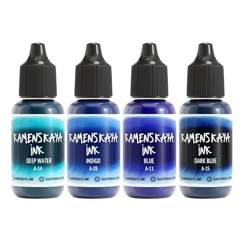 KAMENSKAYA Alcohol Ink Set #18: Farbkombination von Alkoholtinten, 4 Stück. Je 15 ml KAMENSKAYA Alcohol Ink Set #18: Farbkombination von Alkoholtinten, 4 Stück. Je 15 ml von KAMENSKAYA