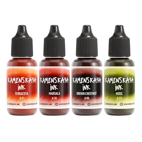 KAMENSKAYA Alcohol Ink Set #30: Farbkombination von Alkoholtinten, 4 Stück. Je 15 ml KAMENSKAYA Alcohol Ink Set #30: Farbkombination von Alkoholtinten, 4 Stück. Je 15 ml von KAMENSKAYA