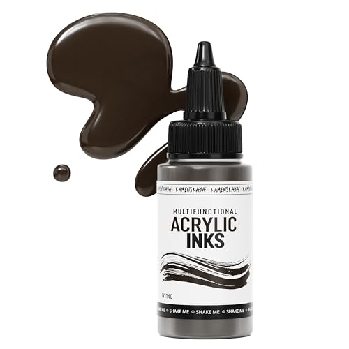 Kamenskaya-Acryltinten für Künstler - 'Dunkelbraun' Acryltinte, 1 Fl Oz (30 ml) von KAMENSKAYA