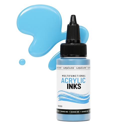Kamenskaya-Acryltinten für Künstler - 'Himmelblau' Acryltinte, 1 Fl Oz (30 ml) von KAMENSKAYA