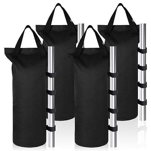 KAMEUN 4er-Pack Pavillon Sandsäcke, Industriequalität 600D Bein Gewichte für Faltpavillon Partyzelt Baldachin Gartenzelte Festzelte, Schwarz (Nur Sandsack, Sand Ausgeschlossen) von KAMEUN