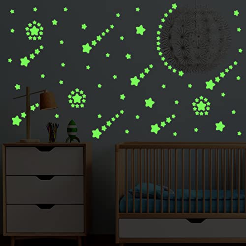 KAMEUN Leuchtsterne Selbstklebend Wandsticker, 309 Stück Sterne Sternenhimmel Aufkleber Wanddeko, Leuchtsticker Wandtattoo für Kinderzimmer Schlafzimmer von KAMEUN