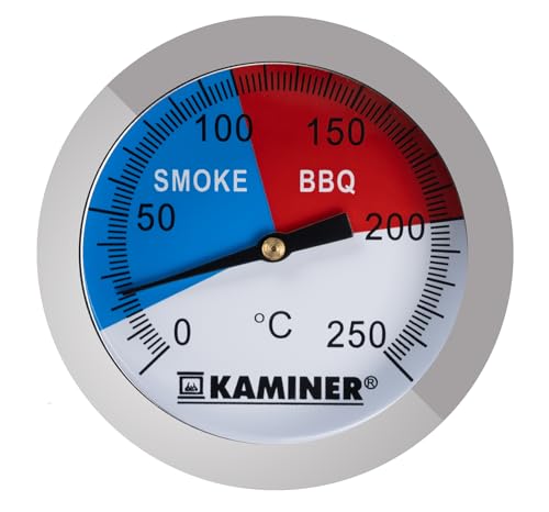 Grillthermometer Analog Bimetall Edelstahl bis 300°C Grill Smoker BBQ Räuchern 1881 von ISO TRADE