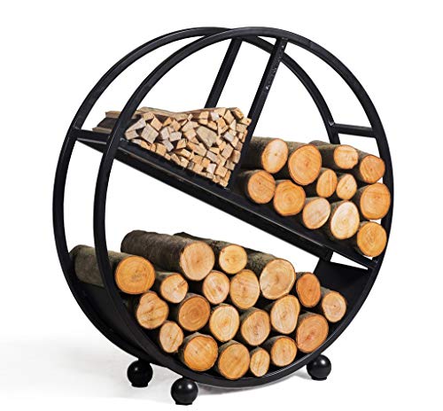 KAMINLICHT CookKing Kaminholzregal Diego, Rundes Brennholzregal innen & außen, Verschiedene Fächer für Holzscheite, Stahl, Schwarz, 82x80cm KAMINLICHT CookKing Kaminholzregal Diego, Rundes Brennholzregal innen & außen, Verschiedene Fächer für Holzscheite, Stahl, Schwarz, 82x80cm von KAMINLICHT