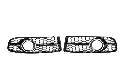 KAMNIK Nebelscheinwerfer Gitter für Audi A4 B7 S4 B7 A4 s-line 2005-2008 8E0807681F 8E0807682F,Auto Front Nebel Licht Lampe Abdeckung Trim,A-Chrome Silver von KAMNIK