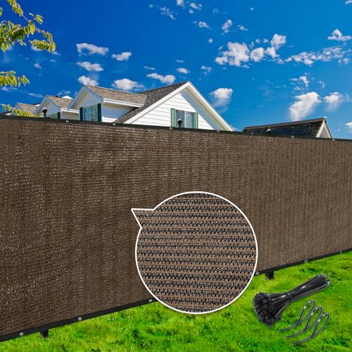 KANAGAWA Sichtschutz-Zaun, 90% Blockierung, strapazierfähig, 175 g/m², Netzabdeckung für Außenbereich, Wand, Garten, Hof, Hinterhof, 40 Kabelbinder im Lieferumfang enthalten, Braun von KANAGAWA