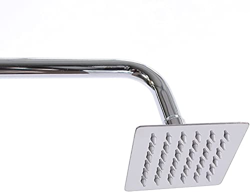 Duschbrause Eckig, Große 10x10cm. Aus Edelstahl Hochglanz verchromt und mit nur 2 mm dicke insgesamt 36 Antikalk Düsen. von KANANA