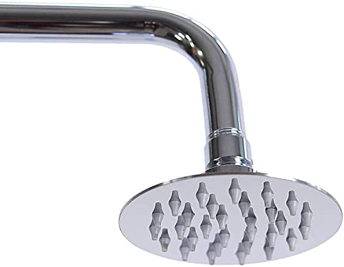 Duschbrause Rund, 10cm Durchmesser. Aus Edelstahl Hochglanz verchromt und mit nur 2 mm dicke insgesamt 36 antikalk Düsen. von KANANA