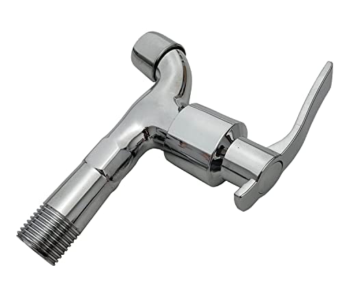 Wasserhahn für Ausgußbecken, Wandarmatur Gartenhahn Auslaufhahn Auslaufventil, Ventil 1/2'' (HV854) Hahn 12cm Lang mit Sieb. von KANANA