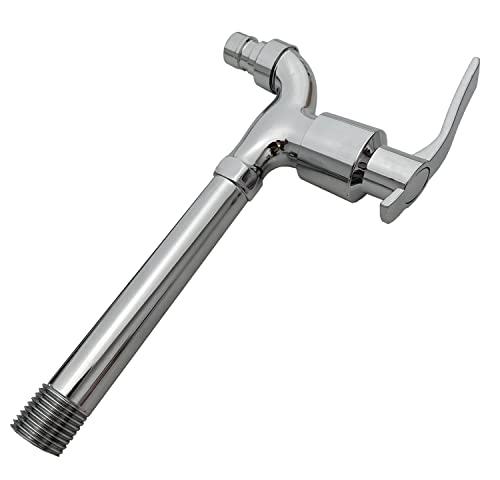 Wasserhahn für Ausgußbecken, Wandarmatur Gartenhahn Auslaufhahn Auslaufventil, Ventil 1/2'' (HV854) Hahn 19,5cm Lang mit Adapter. von KANANA
