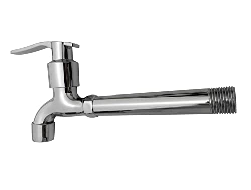 Wasserhahn für Ausgußbecken, Wandarmatur Gartenhahn Auslaufhahn Auslaufventil, Ventil 1/2'' (HV854) Hahn 19,5cm Lang mit Sieb. von KANANA