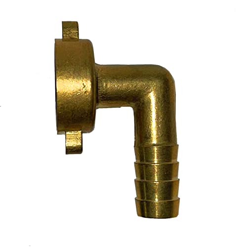 Winkel-Schlauchverschraubung mit 1 Zoll Innengewinde zur Hahn und 19 mm Durchmesser (3/4) Tülle. GA437A von KANANA