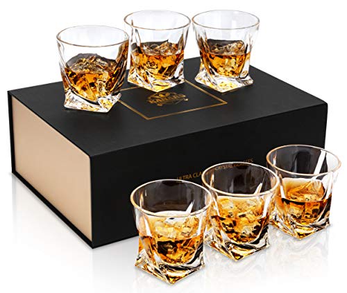 KANARS Whiskey Gläser Set, Bleifrei Kristallgläser, Whisky Glas, 6-teiliges, 300 ml, Luxuriös Geschenk von KANARS