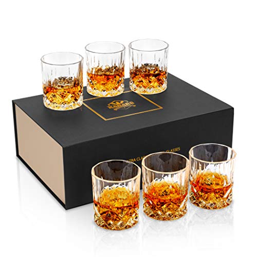 KANARS Whisky Gläser, Bleifrei Kristallgläser, 6-teiliges Whiskey Glas, Luxuriös Geschenk, 300 ml von KANARS