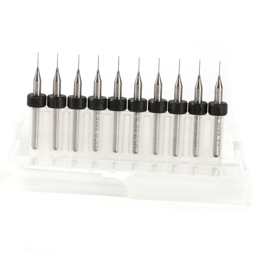 10pcs PCB Print Circuit Board Carbid Micro -Bohrer Bits Scharfschneidessatz CNC SMT Juwelry Reparatur (0,3 mm) von KANASI
