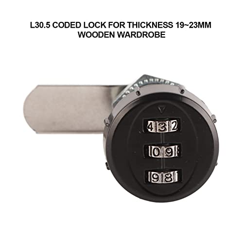 3 Ziffer Code -Kombination Cam Cabinet Silber Zinklegierung Praktische Passwortsicherheitsschloss für Schränke Schubladen Schulschließfächer Mailbox (L=30.5 19~23mm cabinet thickness) von KANASI
