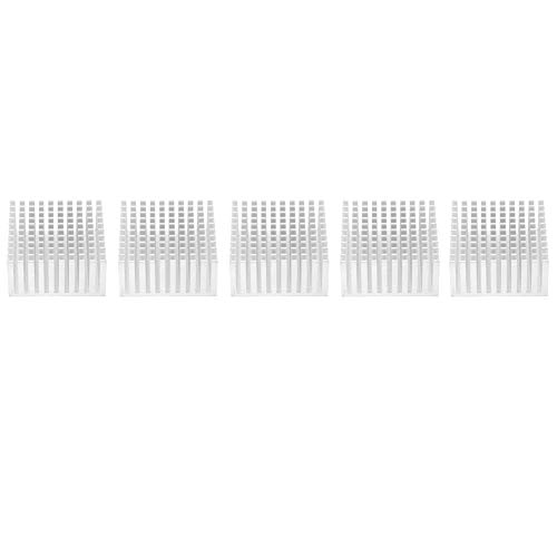 Aluminium Kühlkörper Wärmeleitfähigkeit für LED -Druckschaltkreislaufplatine CPU MOS Modul Speicher Elektrische Geräte Schwarz Silber 5pcs (Silver) von KANASI