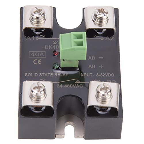 Berm DC Wechselstromkanal-Relais Einkanalsteuerung Dual Channel SSR 24-480VAC Red Green Indikator Kompaktgröße (40A (Berm-DK40DA)) von KANASI