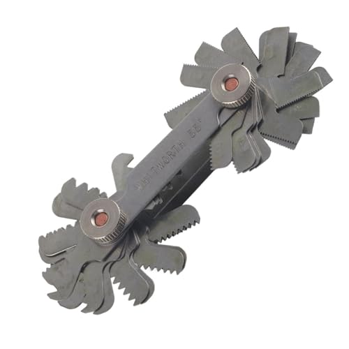 Edelstahl -Gewindestecker Gage 60 55 Grad Schrauben Tonhöhe Messwerkzeug für Metallverdrehungen (Metric + Imperial (52pc)) von KANASI
