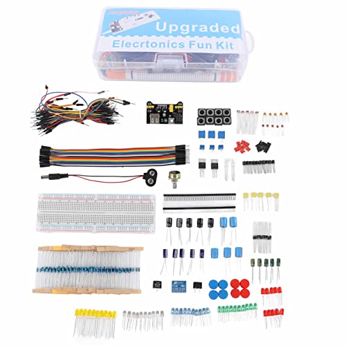 Elektronikkomponenten -Kit Starter Fun Sortment 830 Tiepunkte Breadboard Widerstand Kondensator Diodenmodul mit vollständigem Zubehör für R3 -Anfänger Elektronikkomponenten -Kit Starter Fun Sortment 830 Tiepunkte Breadboard Widerstand Kondensator Diodenmodul mit vollständigem Zubehör für R3 -Anfänger von KANASI