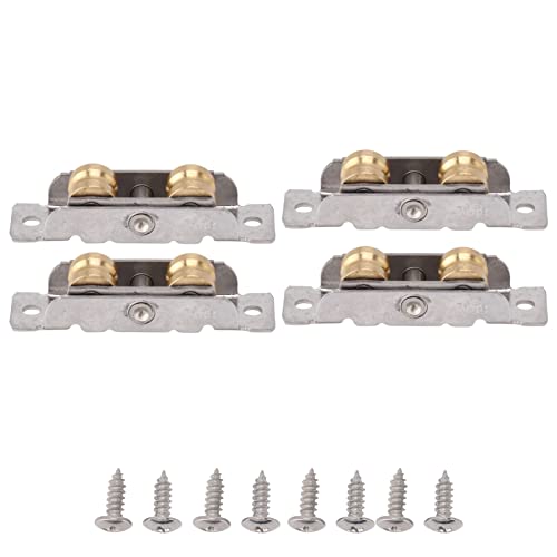 Ersatzrollen für Terrassenschiebetüren, Edelstahlbaugruppe, effizienter, reibungsloser Betrieb für Zuhause und Büro (Double Copper Concave Wheel) von KANASI