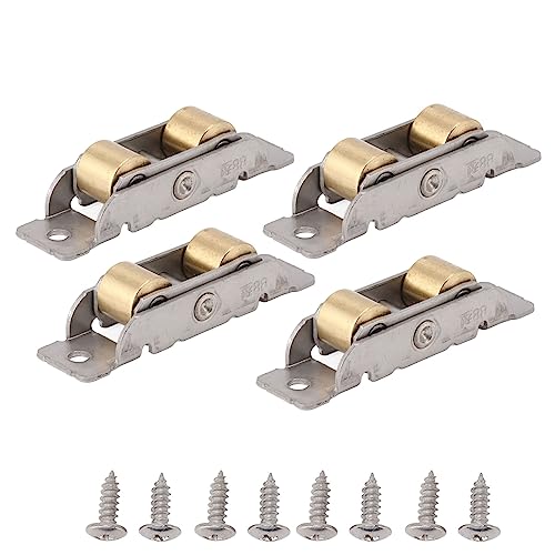 Ersatzrollen für Terrassenschiebetüren, Edelstahlbaugruppe, effizienter, reibungsloser Betrieb für Zuhause und Büro (Double Copper Flat Wheel) von KANASI