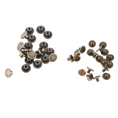 Kupfer -Messing -Nieten Muttern Schrauben Accessoire für Lederkappe, DIY -Reparatur 20pcs (5mm) von KANASI