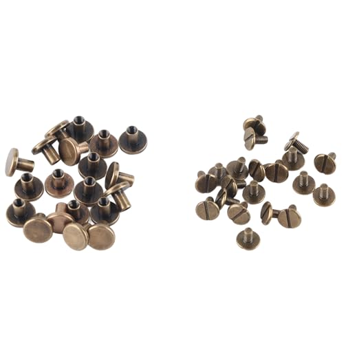 Kupfer -Messing -Nieten Muttern Schrauben Accessoire für Lederkappe, DIY -Reparatur 20pcs (8mm) von KANASI