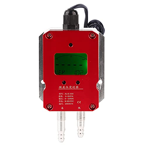 LCD Intelligent Digital Air Transmitter Air Pressure Sensor DC 24V 4-20mA for Ward Ventilation (0-5kPa) von KANASI