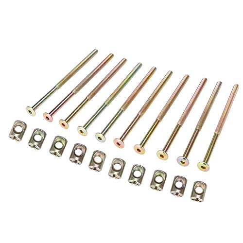 Möbelschrauben 10pcs M6 Kohlenstoffstahl 120 mm mit Muttern Stecker Befestigungselemente von KANASI