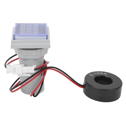 Spannungsstromfrequenz Multifunktionsmesser AC-Tester großer Quadrat-LED-Anzeige einphasige Einkundige kleine Größe fünf Farben (White) von KANASI