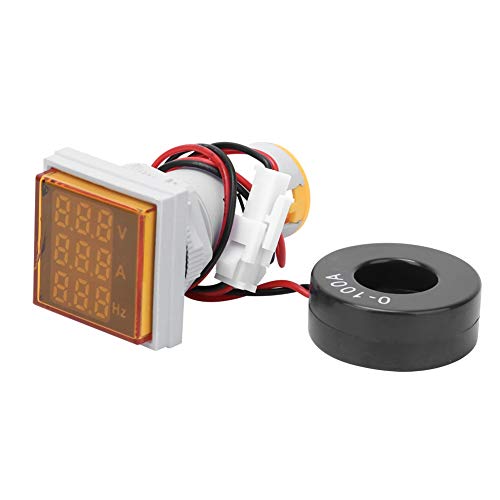 Spannungsstromfrequenz Multifunktionsmesser AC-Tester großer Quadrat-LED-Anzeige einphasige Einkundige kleine Größe fünf Farben (Yellow) von KANASI
