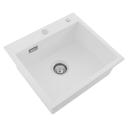 KANBCNG 17,7 x 13,7 Zoll Küchenspüle, 7.3'' Tiefe Küchenspüle Einbauspüle Küchenspüle Mit Einem Bogen Spülbecken Küche Klein Tragfähigkeit 100 Kg/220.46 Lbs mit Abtropfkorb (Weiß+19.68 * 17.7in) KANBCNG 17,7 x 13,7 Zoll Küchenspüle, 7.3'' Tiefe Küchenspüle Einbauspüle Küchenspüle Mit Einem Bogen Spülbecken Küche Klein Tragfähigkeit 100 Kg/220.46 Lbs mit Abtropfkorb (Weiß+19.68 * 17.7in) von KANBCNG