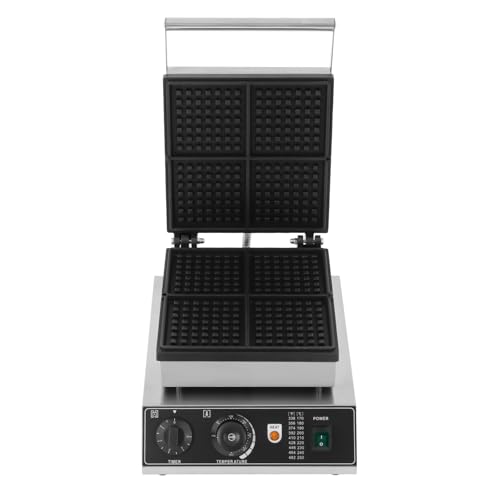 KANBCNG 1750W Kommerzieller Waffelbereiter Elektrischer Waffelmaschine mit 4 11.5×11.5cm Formen 50-300℃ Antihaftbeschichteten Zeiteinstellung 0-5min Doppelwaffeleisen Profi Waffeleisen KANBCNG 1750W Kommerzieller Waffelbereiter Elektrischer Waffelmaschine mit 4 11.5×11.5cm Formen 50-300℃ Antihaftbeschichteten Zeiteinstellung 0-5min Doppelwaffeleisen Profi Waffeleisen von KANBCNG