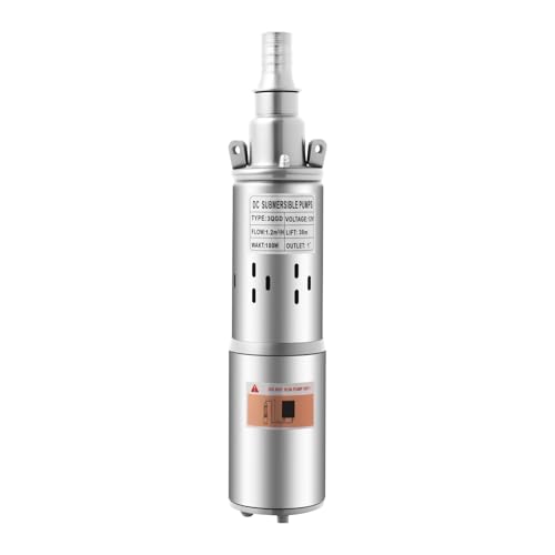 KANBCNG 180W Tauchpumpe Edelstahl Wasserpumpe 3000 rpm Durchflussrate 1.2m³/h Aufzug 30m Tiefbrunnen-Tauchpumpe Tiefbrunnenpumpe Leistungsstarkes Garten Pumpwerkzeug Gartenpumpe Pool Pumpe von KANBCNG