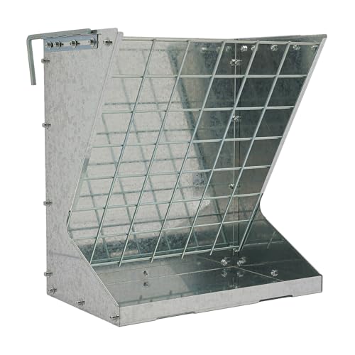 KANBCNG 2 in 1 Heuständer Heuraufe Pferd Metall Großes Heuraufe für Schafe und Ziegen Futterraufe mit Haken Hängende Futterraufe Wand Montierte Vieh Feeder Viehfutterautomat für Ziegen Schafe usw von KANBCNG